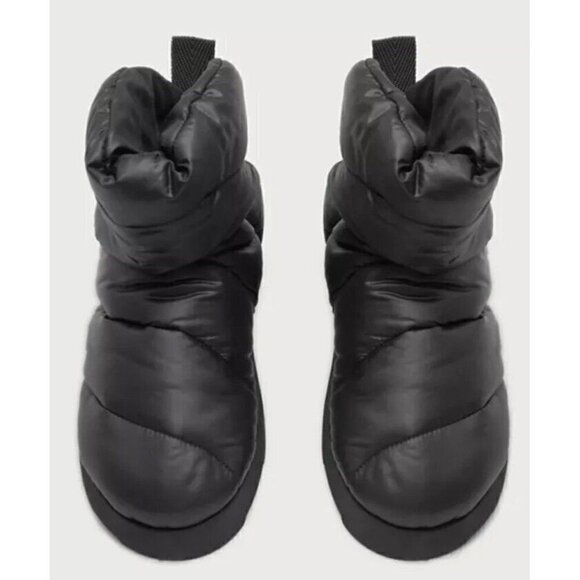 Piumestudio Luna Black Pillow Boot Womens 37 Evereve Ankle Bootie Vegan New 6 - Picture 4 of 5